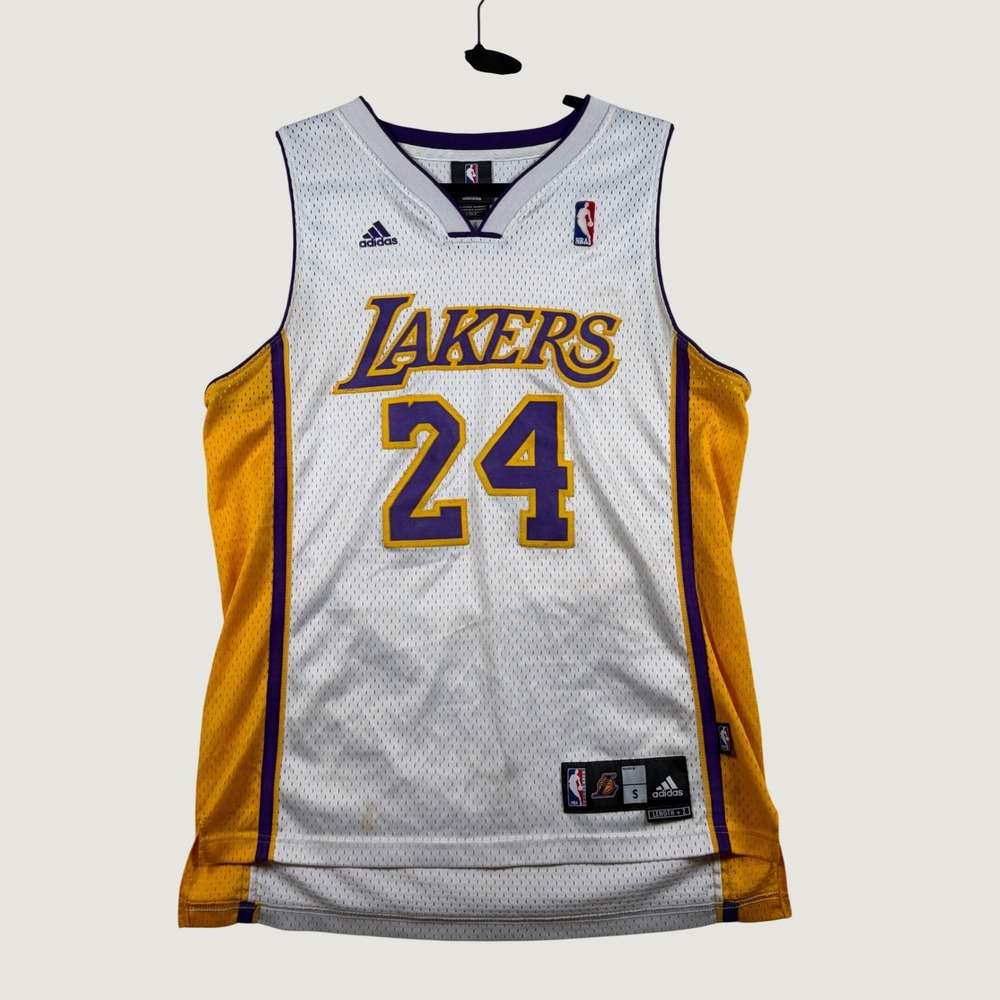 Adidas Kobe Bryant Los Angeles Lakers 24 Jersey White Swingman Mens Size S Retro